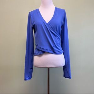 Athleta Blue Purple Criss Cross Women’s Long Sleeve Athletic Top